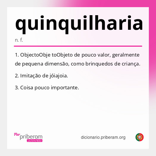 Significado de quinquilharia