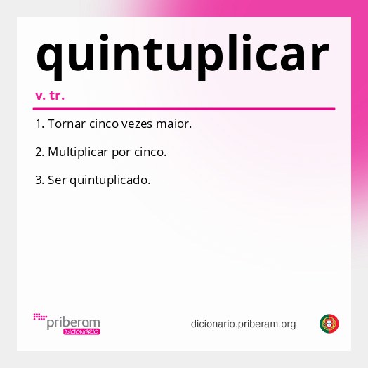 Significado de quintuplicar