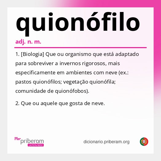 Significado de quionófilo