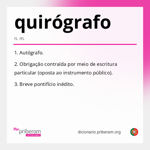 Significado de quirógrafo
