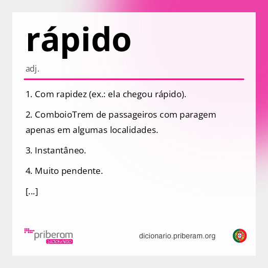 Significado de rápido