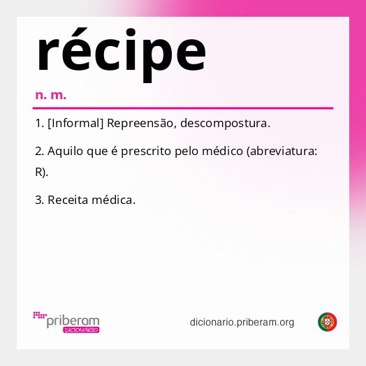 Significado de récipe