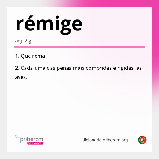 Significado de rémige