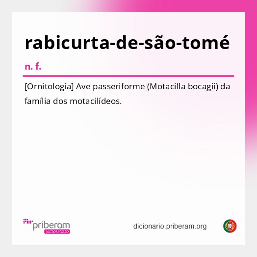 Significado de rabicurta-de-são-tomé