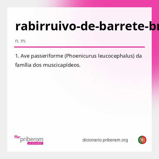 Significado de rabirruivo-de-barrete-branco