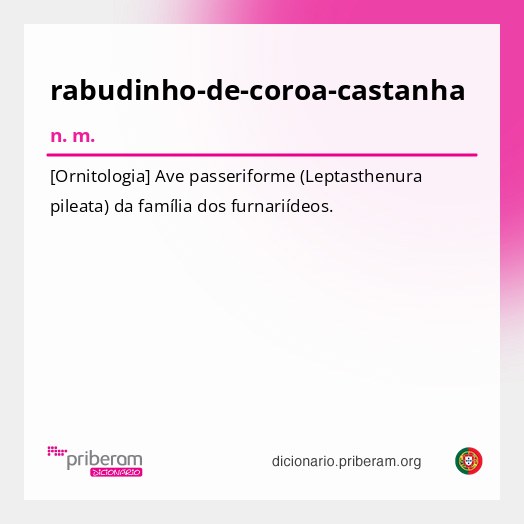 Significado de rabudinho-de-coroa-castanha
