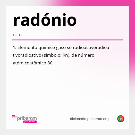Significado de radónio