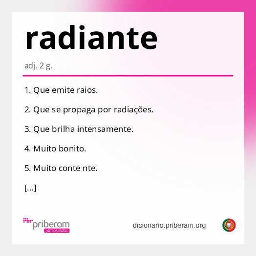 Significado de radiante