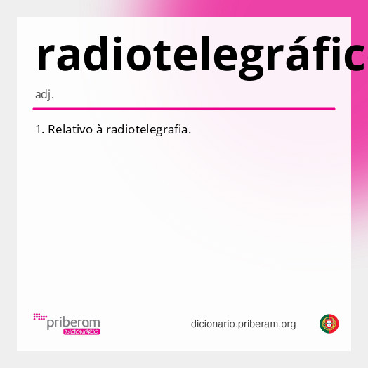 Significado de radiotelegráfico