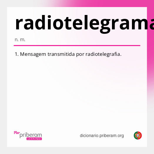 Significado de radiotelegrama