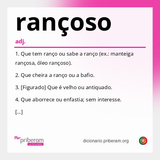 Significado de rançoso
