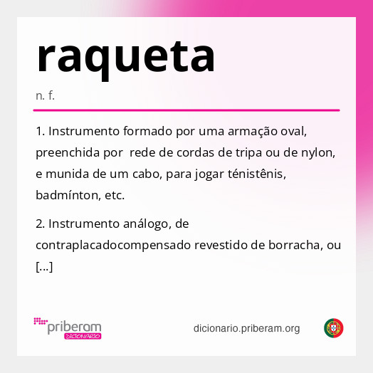 Significado de raqueta