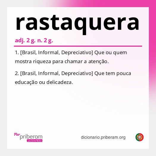 Significado de rastaquera