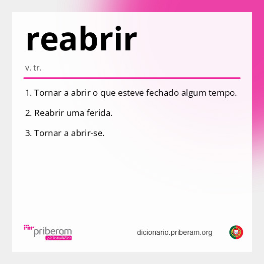 Significado de reabrir