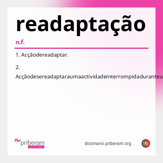 Significado de readaptação