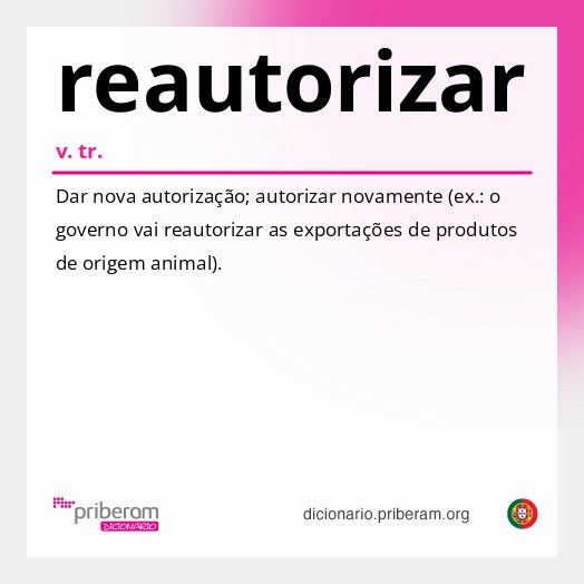 Significado de reautorizar