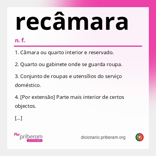 Significado de recâmara
