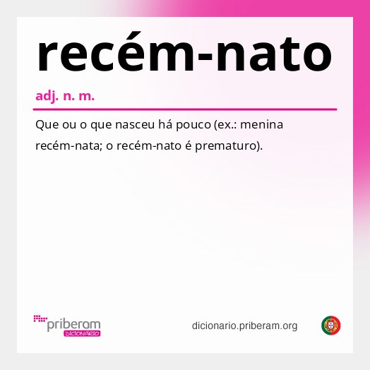 Significado de recém-nato