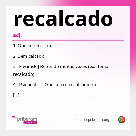 Significado de recalcado