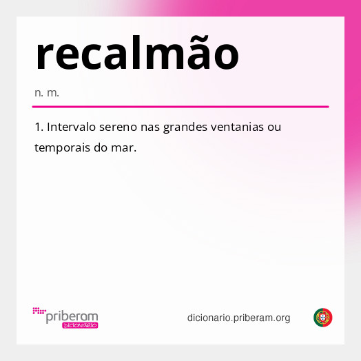 Significado de recalmão