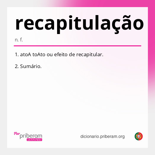 Significado de recapitulação