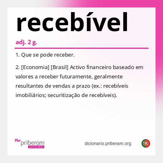 Significado de recebível