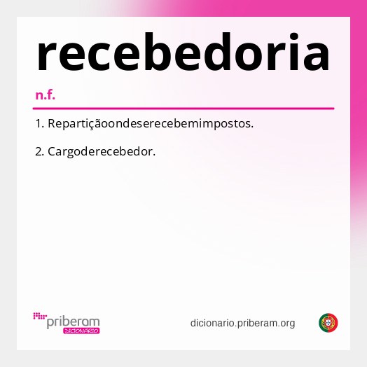 Significado de recebedoria