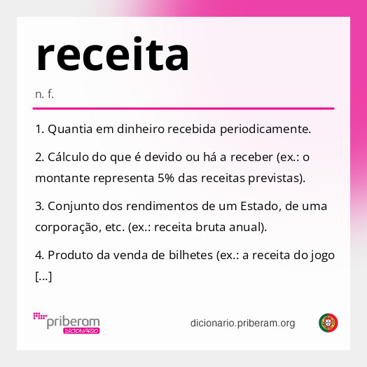 Significado de receita