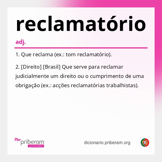 Significado de reclamatório