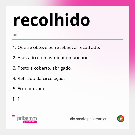 Significado de recolhido