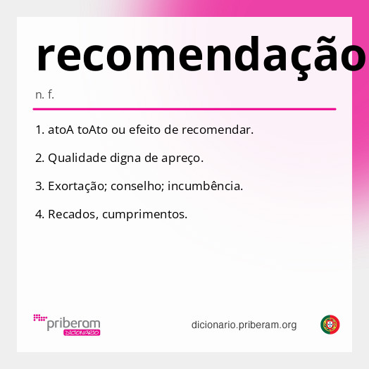 Significado de recomendação