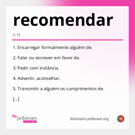 Significado de recomendar