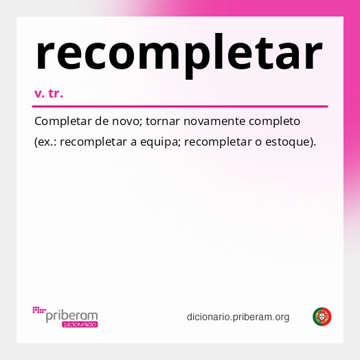 Significado de recompletar