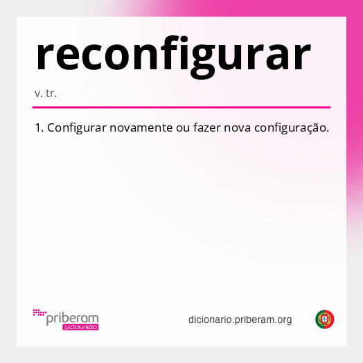 Significado de reconfigurar
