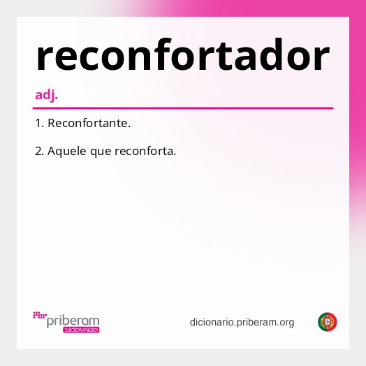 Significado de reconfortador