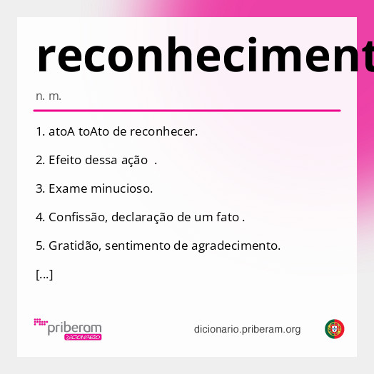 Significado de reconhecimento