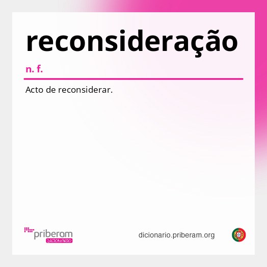 Significado de reconsideração