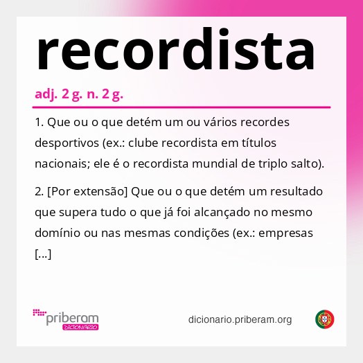 Significado de recordista