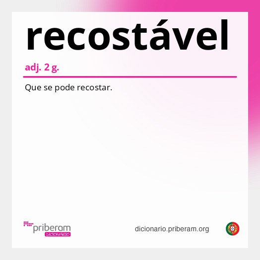 Significado de recostável