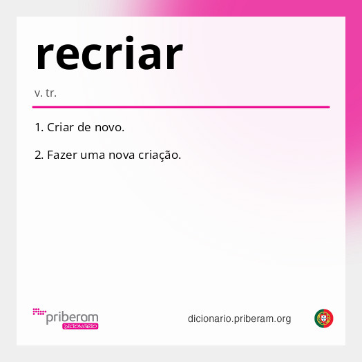 Significado de recriar