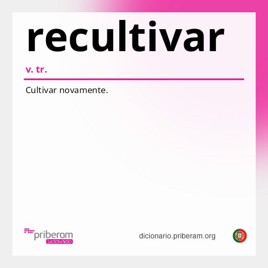 Significado de recultivar