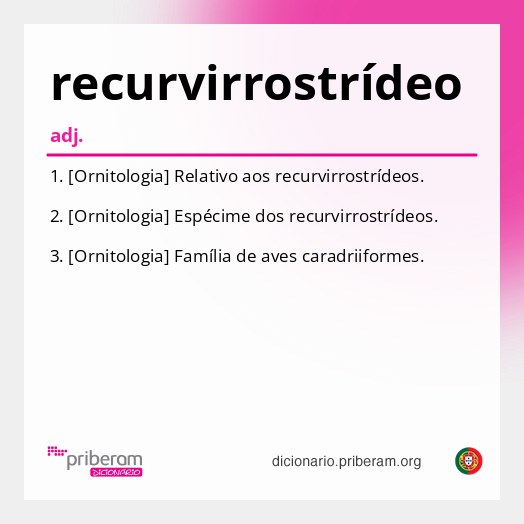 Significado de recurvirrostrídeo
