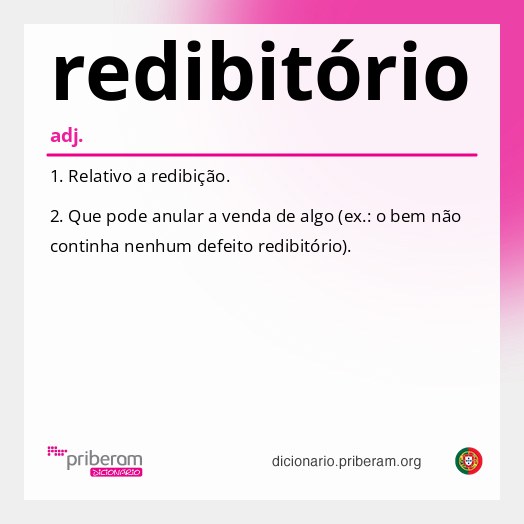 Significado de redibitório