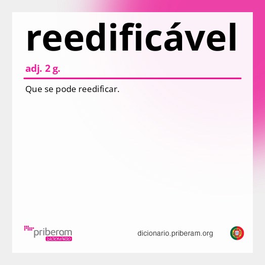 Significado de reedificável