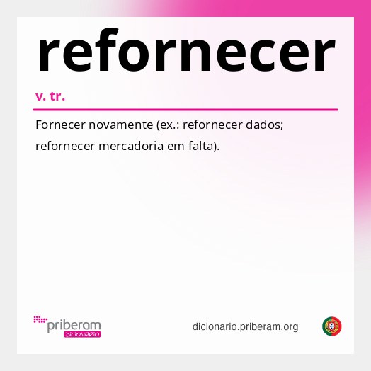 Significado de refornecer