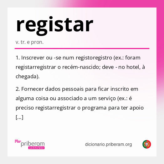 Significado de registar