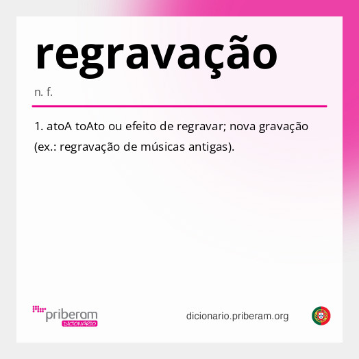 Significado de regravação