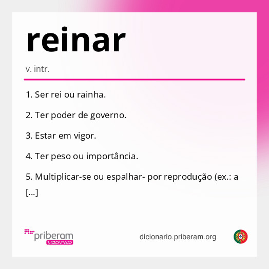 Significado de reinar