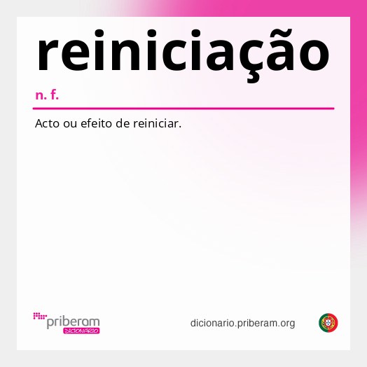 Significado de reiniciação