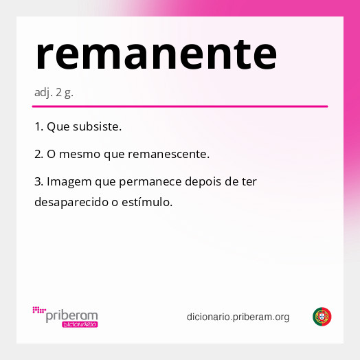 Significado de remanente